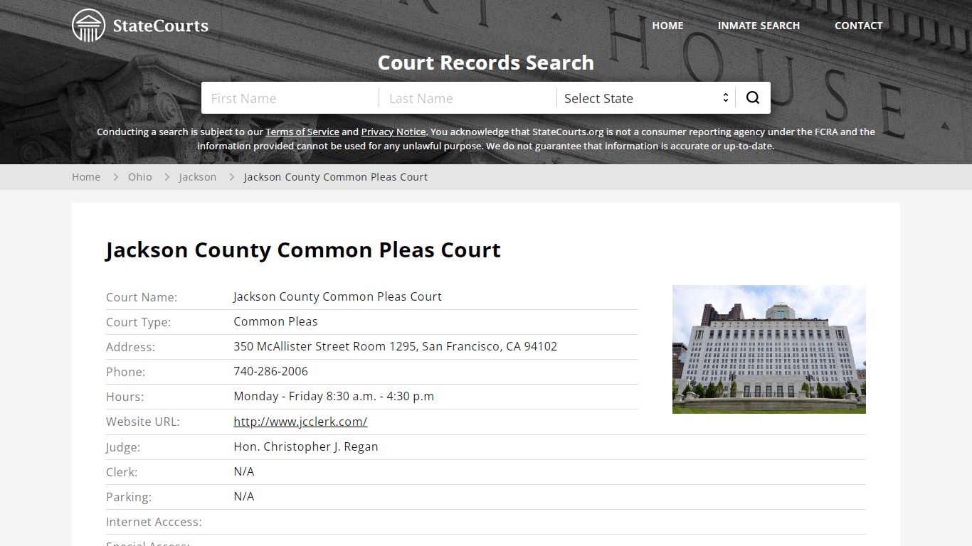 Jackson County Common Pleas Court, Jackson County, OH ...